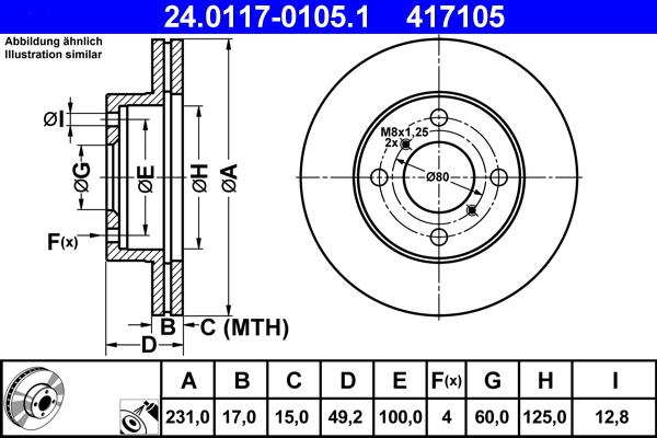 ATE 24.0117-0105.1 - Discofreno autozon.pro