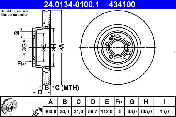 ATE 24.0134-0100.1 - Discofreno autozon.pro