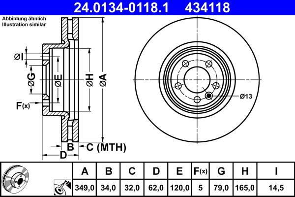 ATE 24.0134-0118.1 - Discofreno autozon.pro