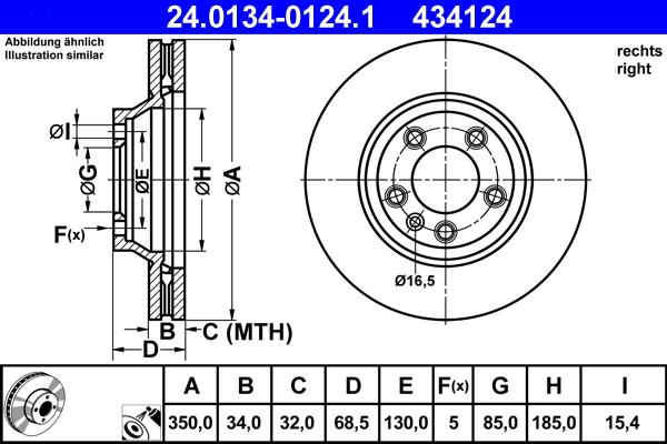 ATE 24.0134-0124.1 - Discofreno autozon.pro