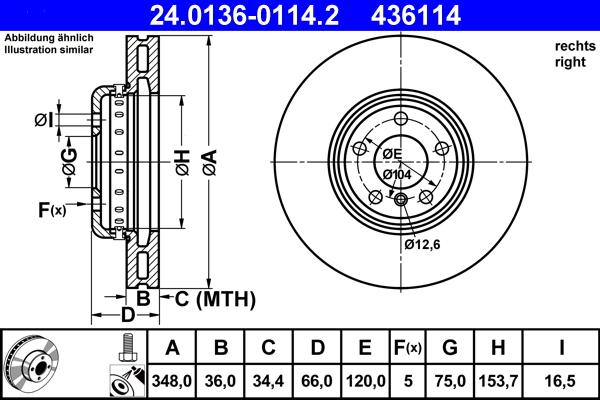 ATE 24.0136-0114.2 - Discofreno autozon.pro