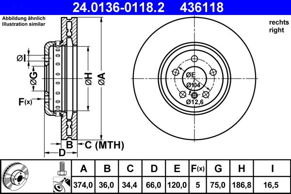 ATE 24.0136-0118.2 - Discofreno autozon.pro