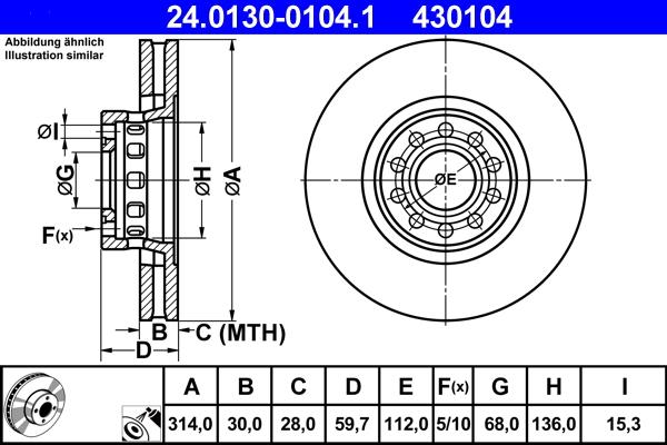 ATE 24.0130-0104.1 - Discofreno autozon.pro