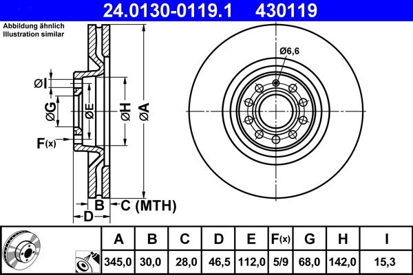 ATE 24.0130-0119.1 - Discofreno autozon.pro