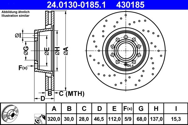 ATE 24.0130-0185.1 - Discofreno autozon.pro