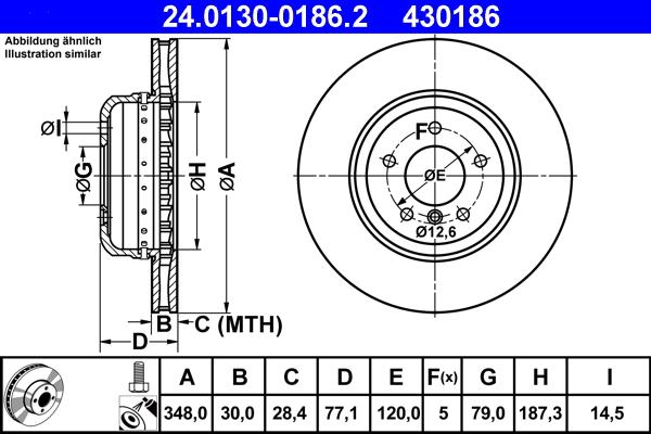 ATE 24.0130-0186.2 - Discofreno autozon.pro