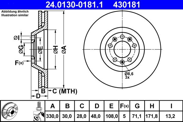 ATE 24.0130-0181.1 - Discofreno autozon.pro