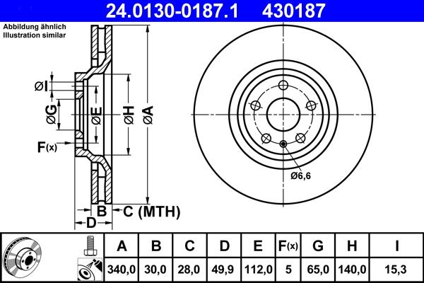 ATE 24.0130-0187.1 - Discofreno autozon.pro