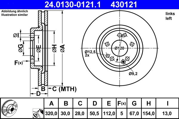 ATE 24.0130-0121.1 - Discofreno autozon.pro