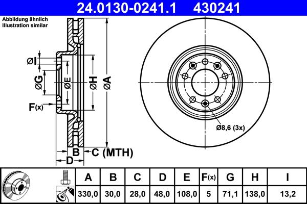 ATE 24.0130-0241.1 - Discofreno autozon.pro