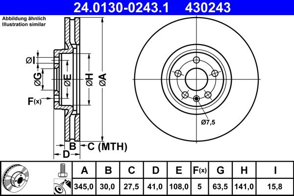 ATE 24.0130-0243.1 - Discofreno autozon.pro