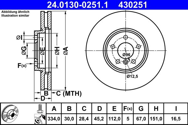 ATE 24.0130-0251.1 - Discofreno autozon.pro