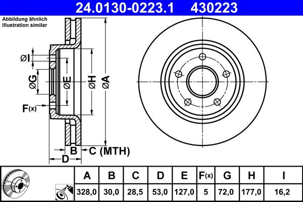 ATE 24.0130-0223.1 - Discofreno autozon.pro