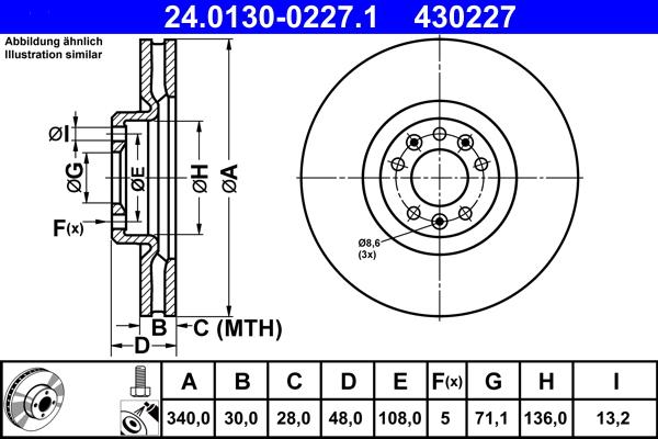 ATE 24.0130-0227.1 - Discofreno autozon.pro