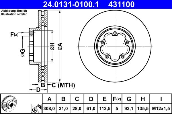 ATE 24.0131-0100.1 - Discofreno autozon.pro