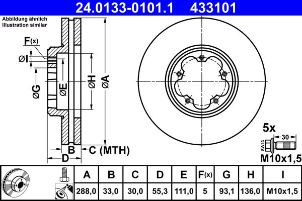 ATE 24.0133-0101.1 - Discofreno autozon.pro