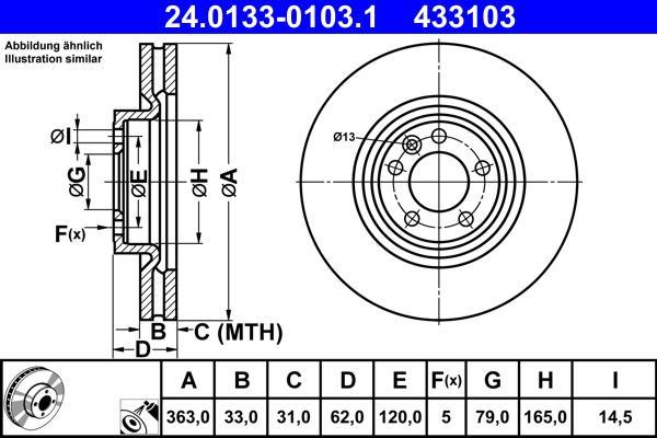 ATE 24.0133-0103.1 - Discofreno autozon.pro