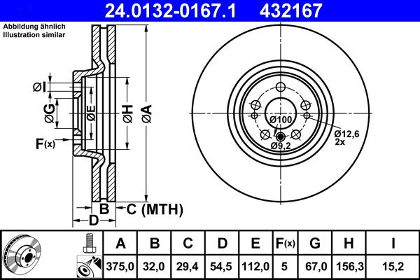 ATE 24.0132-0167.1 - Discofreno autozon.pro