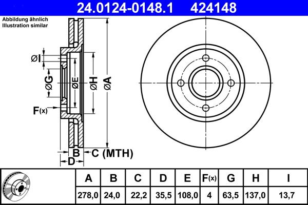 ATE 24.0124-0148.1 - Discofreno autozon.pro