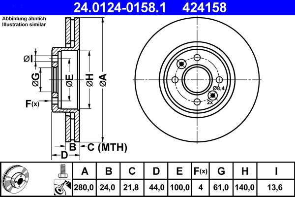 ATE 24.0124-0158.1 - Discofreno autozon.pro