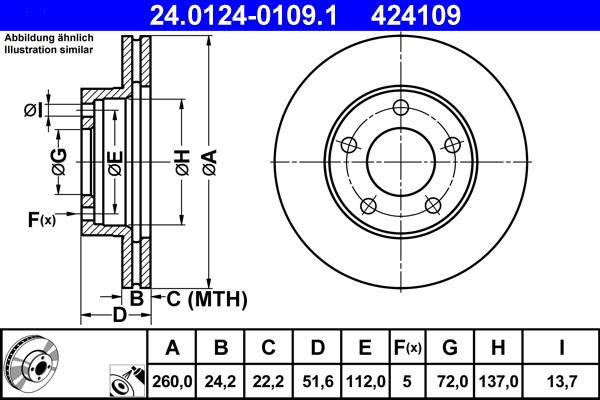 ATE 24.0124-0109.1 - Discofreno autozon.pro