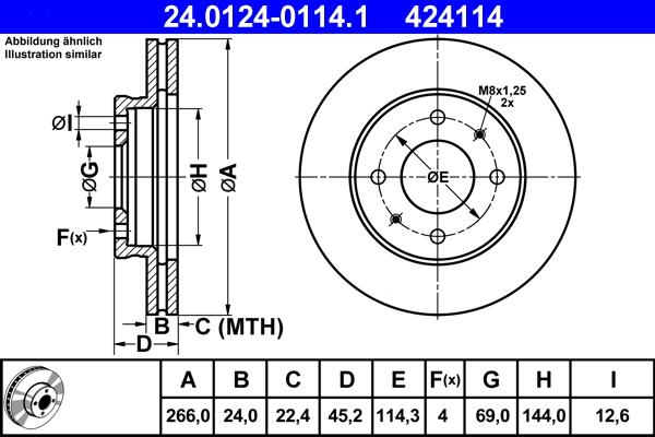 ATE 24.0124-0114.1 - Discofreno autozon.pro