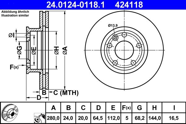 ATE 24.0124-0118.1 - Discofreno autozon.pro