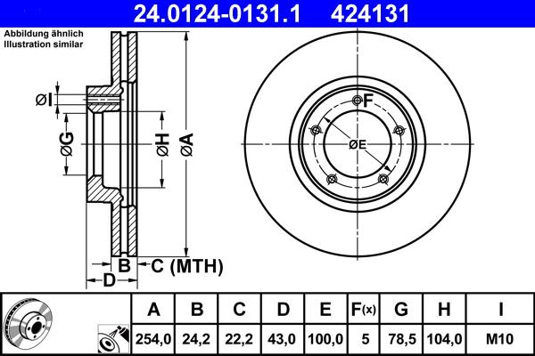 ATE 24.0124-0131.1 - Discofreno autozon.pro