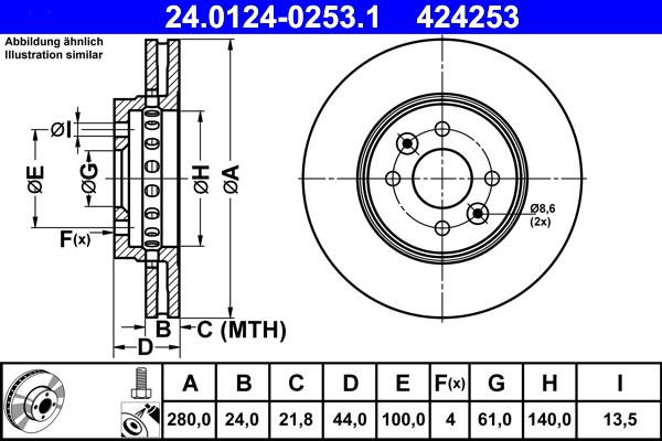 ATE 24.0124-0253.1 - Discofreno autozon.pro