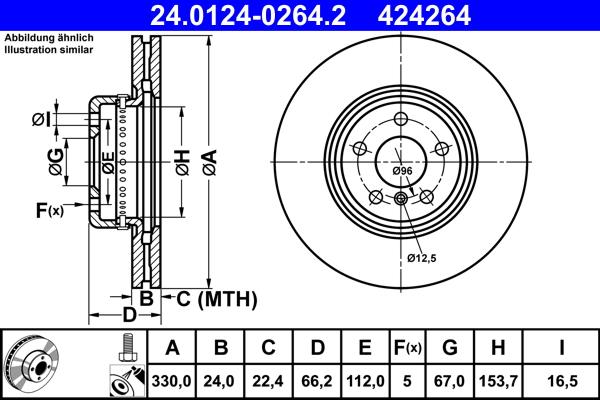 ATE 24.0124-0264.2 - Discofreno autozon.pro