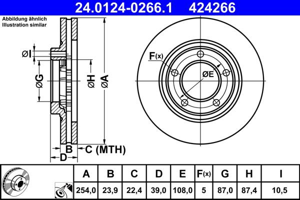 ATE 24.0124-0266.1 - Discofreno autozon.pro