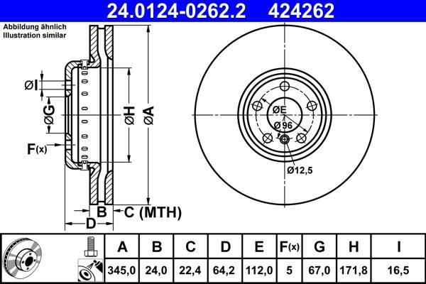 ATE 24.0124-0262.2 - Discofreno autozon.pro