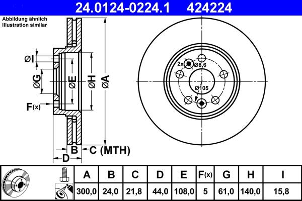 ATE 24.0124-0224.1 - Discofreno autozon.pro