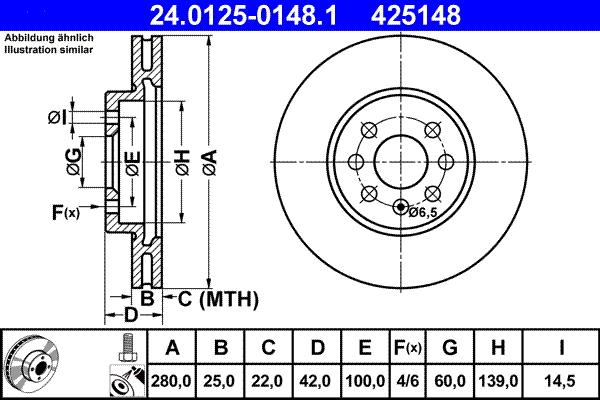 ATE 24.0125-0148.1 - Discofreno autozon.pro