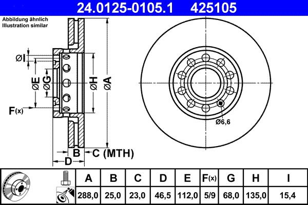 ATE 24.0125-0105.1 - Discofreno autozon.pro