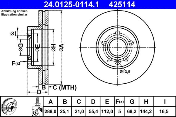 ATE 24.0125-0114.1 - Discofreno autozon.pro