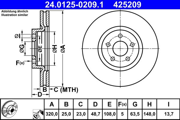 ATE 24.0125-0209.1 - Discofreno autozon.pro