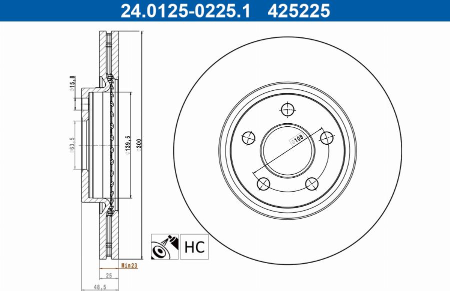 ATE 24.0125-0225.1 - Discofreno autozon.pro