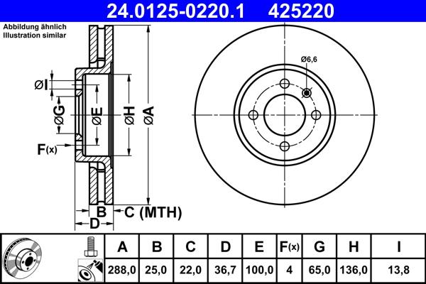 ATE 24.0125-0220.1 - Discofreno autozon.pro