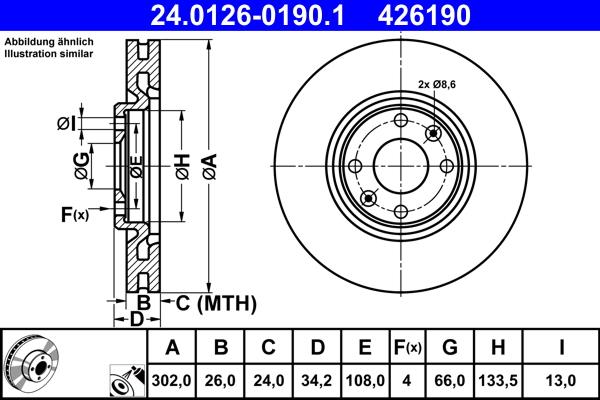 ATE 24.0126-0190.1 - Discofreno autozon.pro