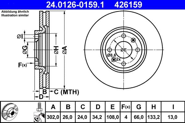 ATE 24.0126-0159.1 - Discofreno autozon.pro