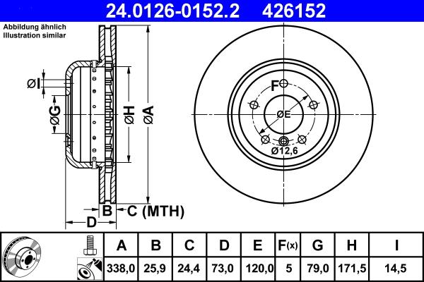 ATE 24.0126-0152.2 - Discofreno autozon.pro