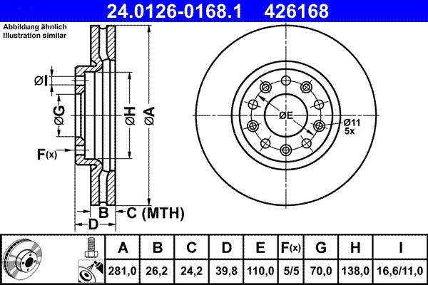 ATE 24.0126-0168.1 - Discofreno autozon.pro