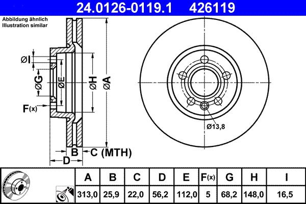 ATE 24.0126-0119.1 - Discofreno autozon.pro