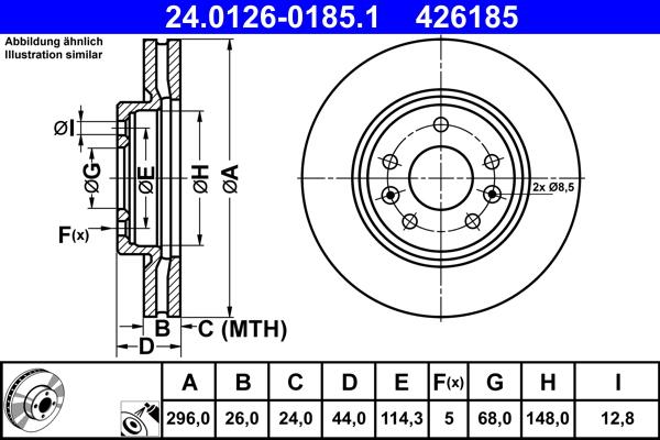 ATE 24.0126-0185.1 - Discofreno autozon.pro