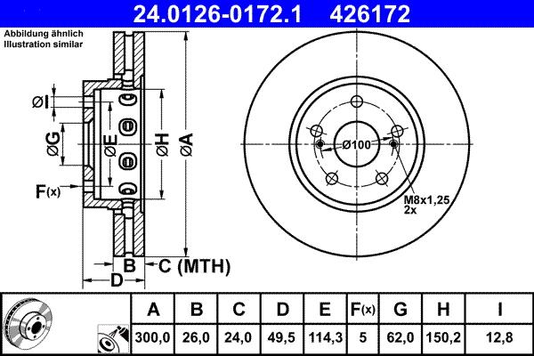 ATE 24.0126-0172.1 - Discofreno autozon.pro