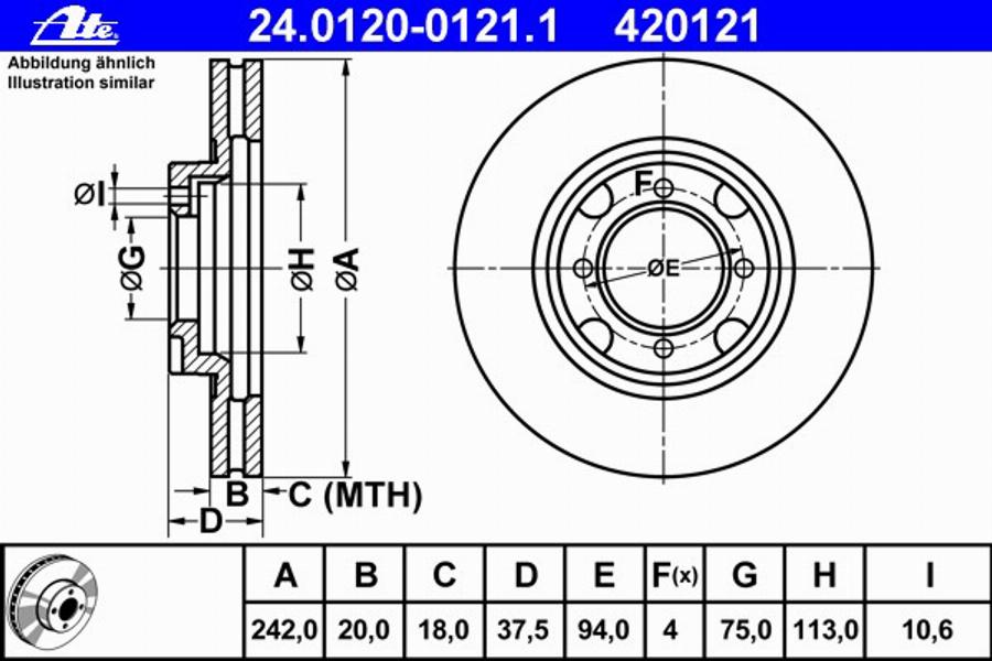 ATE 24012001211 - Discofreno autozon.pro