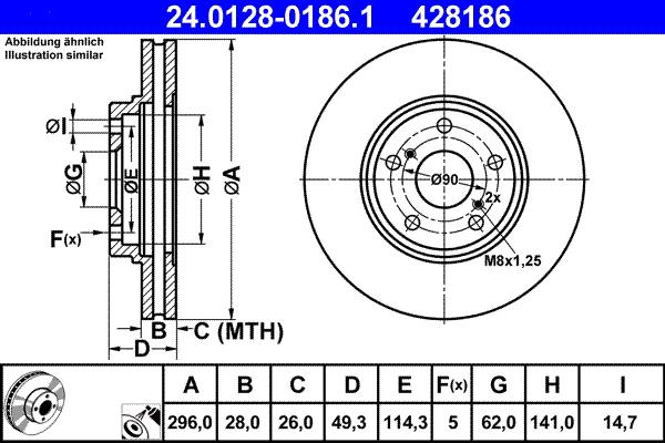 ATE 24.0128-0186.1 - Discofreno autozon.pro