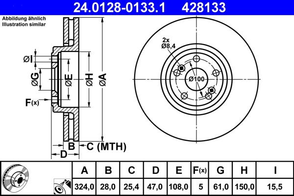 ATE 24.0128-0133.1 - Discofreno autozon.pro