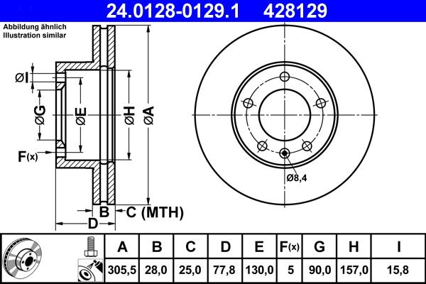 ATE 24.0128-0129.1 - Discofreno autozon.pro